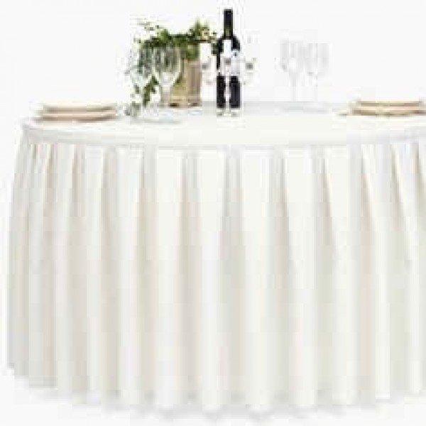 Skirting mit Kellerfalte, weiß