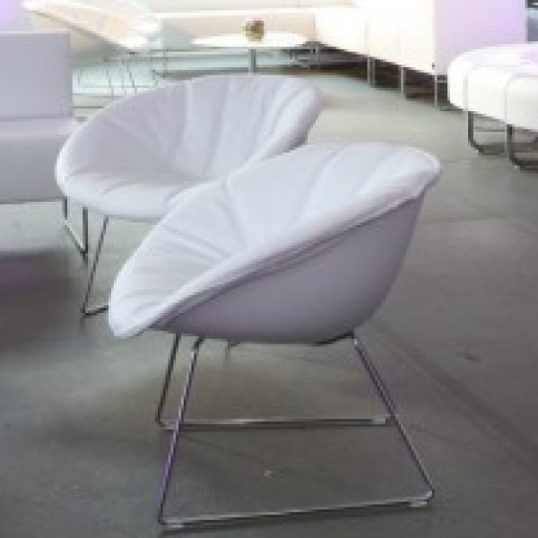 Sessel Gliss weiss mit Polster