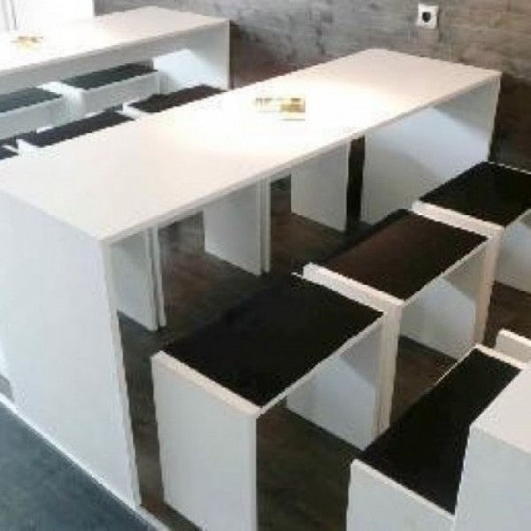 Bistrotisch/-hocker, als Set, mit Kunstlederpolster