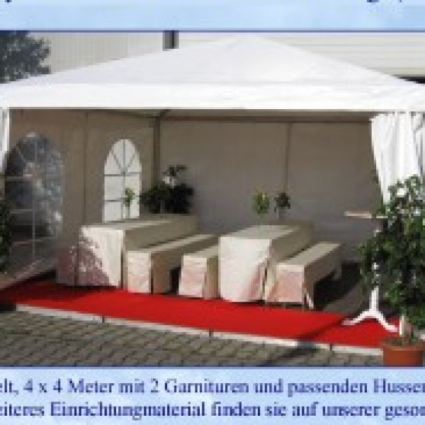 Partyzelt VIP, Grundzelt 4 x 4 m, Walmdach